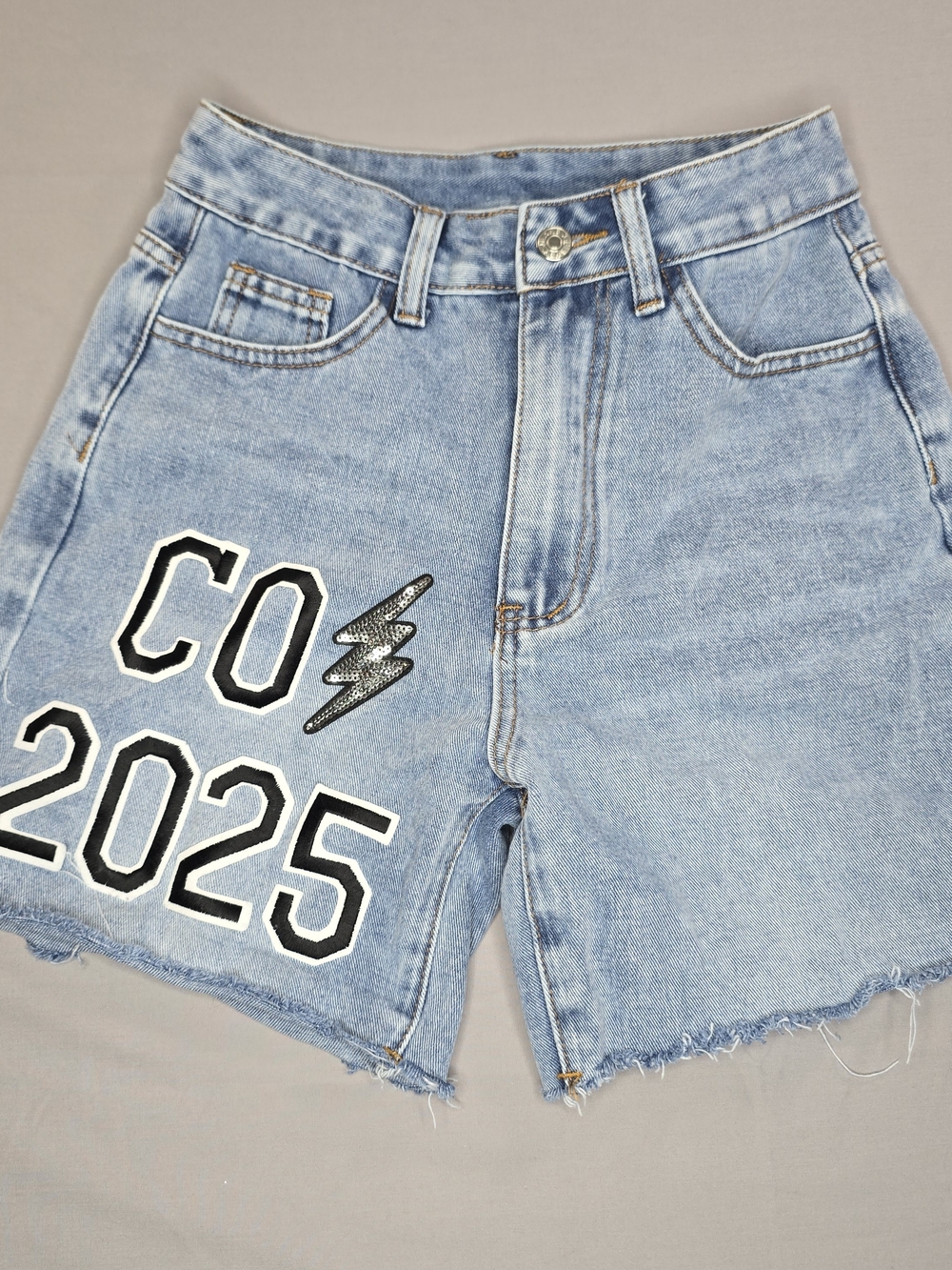 Women's Denim Shorts Size 26 Blue Jean Cutoff CO 2025 Graphic Y2K